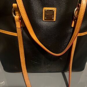 Dooney & Bourke Black and Brown Shoulder Bag